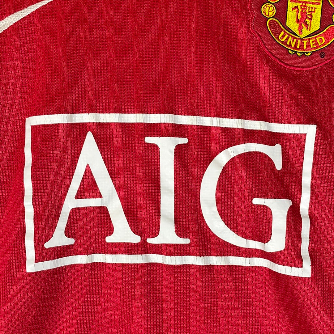 Manchester United 2007/2008 Home Shirt - Medium - Nani 17 - Excellent Condition - Nike 237924-666