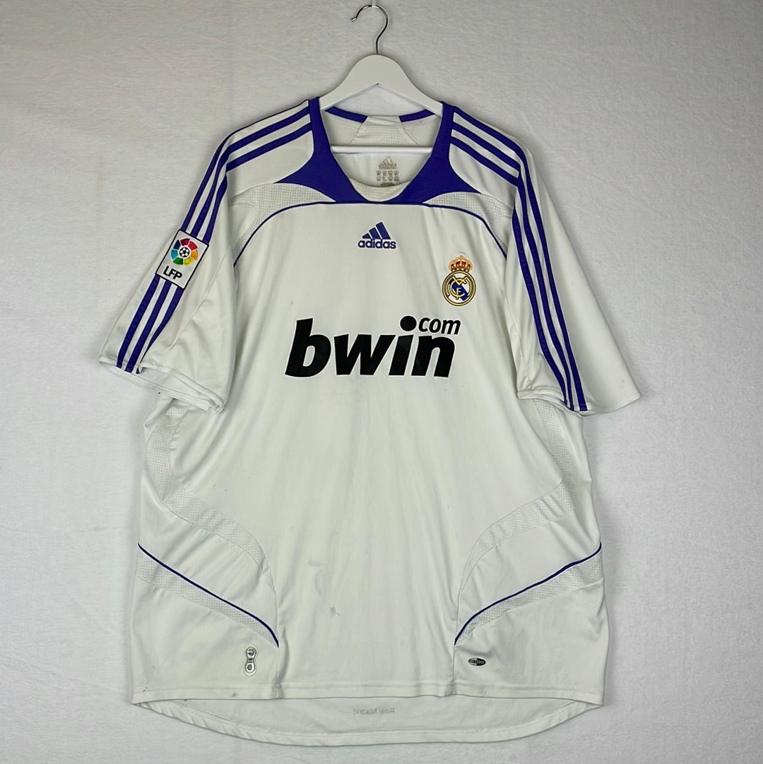 Real Madrid 2007-2008 Home Shirt - Adidas 697327 – Casual Football Shirts