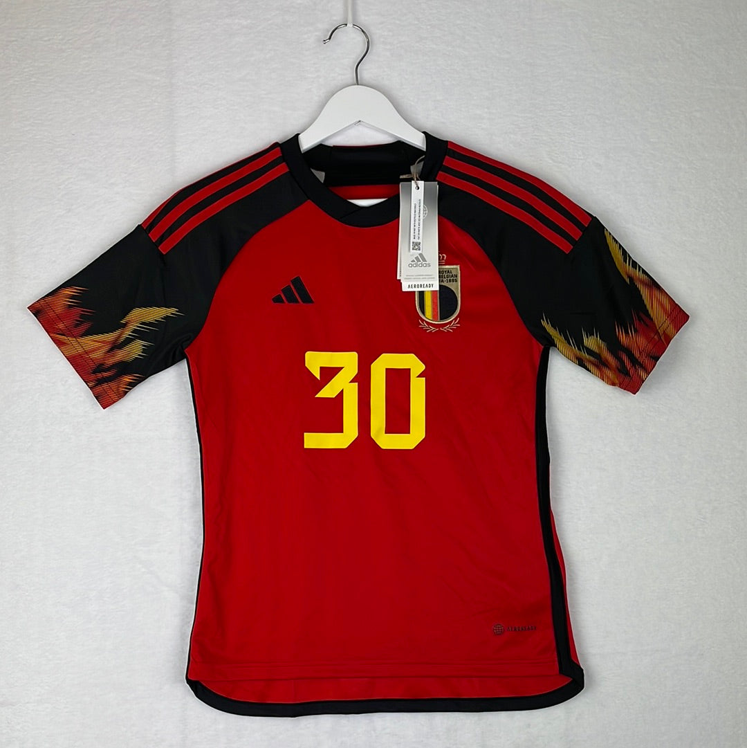 Belgium 2022/2023 Home Shirt - Age 9-10 - Lukaku 9 Print - Adidas Shirt