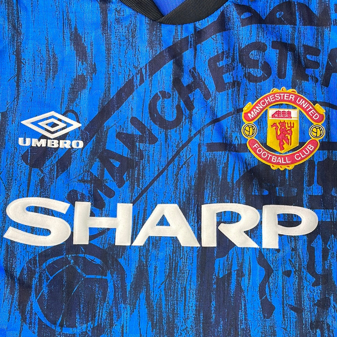 Manchester United 1992 Away Shirt & Shorts - Small Adult - Excellent Condition
