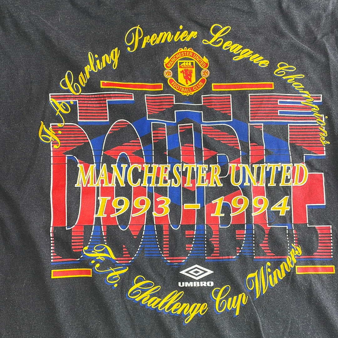 Vintage 1993/1994 Manchester United T-Shirt - Double Winners - Extra Large