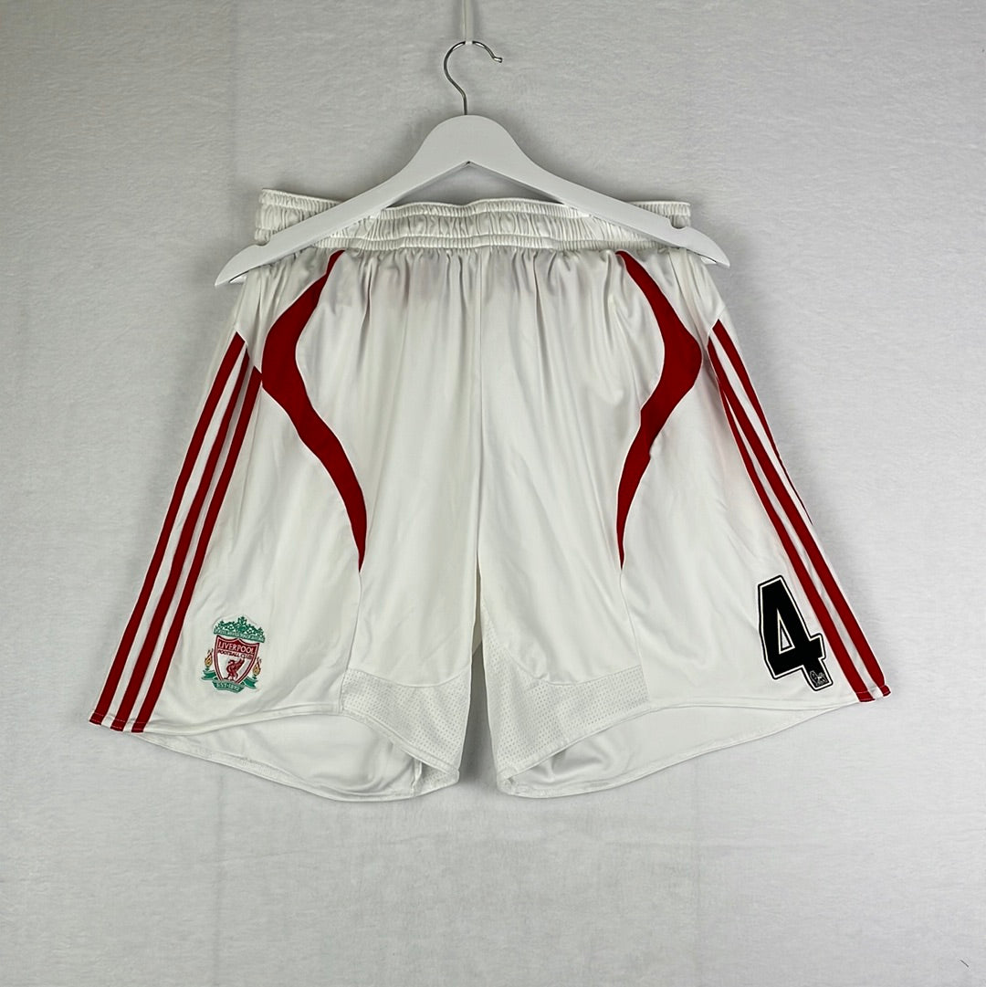 Liverpool 2007/2008 Away Player Issue Shorts - Sami Hyypia - 44 Inch - Excellent Condition