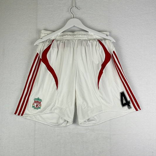 Liverpool 2007/2008 Away Player Issue Shorts - Sami Hyypia - 44 Inch - Excellent Condition