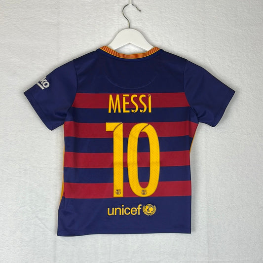 Barcelona 2015/2016 Home Shirt - Messi 10 Print - Age 6-7 - Authentic Nike Shirt