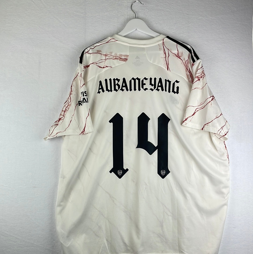 Arsenal London Away Shirt Jersey #14 Aubameyang 2020/2021 EH5815 size 2XL