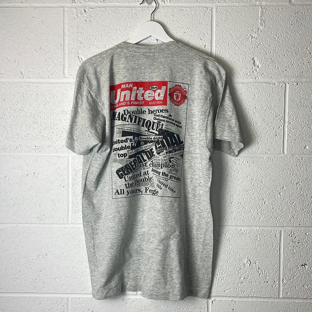 Vintage Manchester United T-Shirt 1994 Double - Large/ XL - Very Good Condition